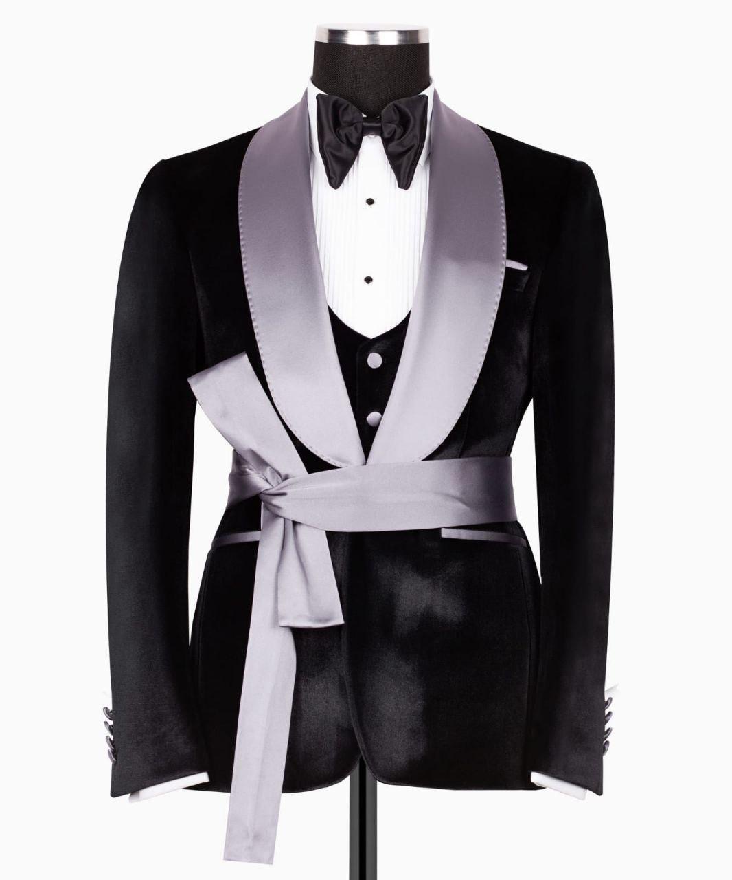 Classic Belted Tuxedo Suit